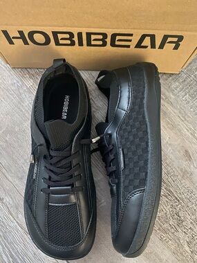 Hobibear Barefoot Shoes, Wide Toe, Black Unisex EU 43 Mens US 10 Woman's US 11